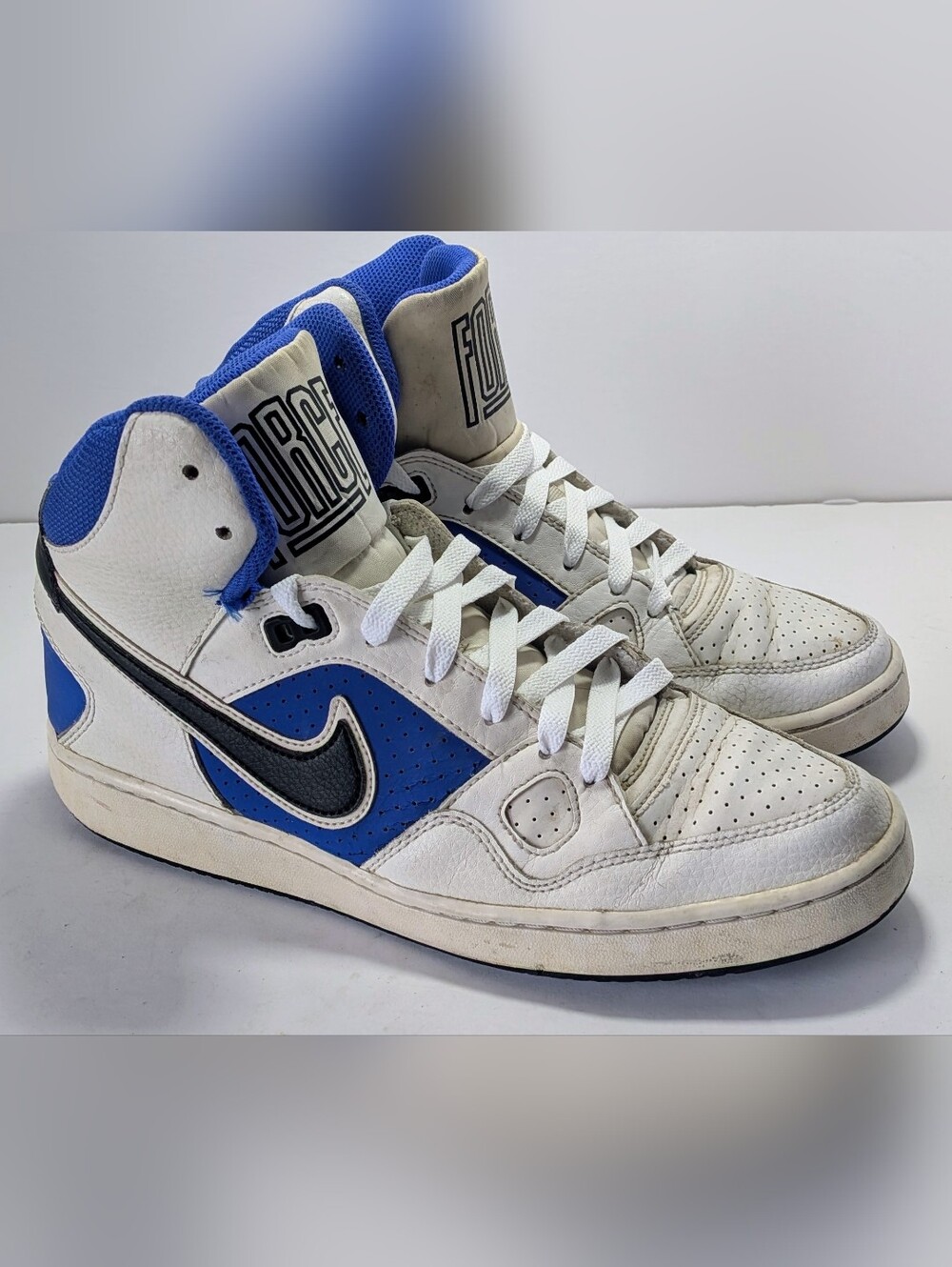 Nike Son of Force Mid White Black Racer Blue Sneakers Men's Size 9